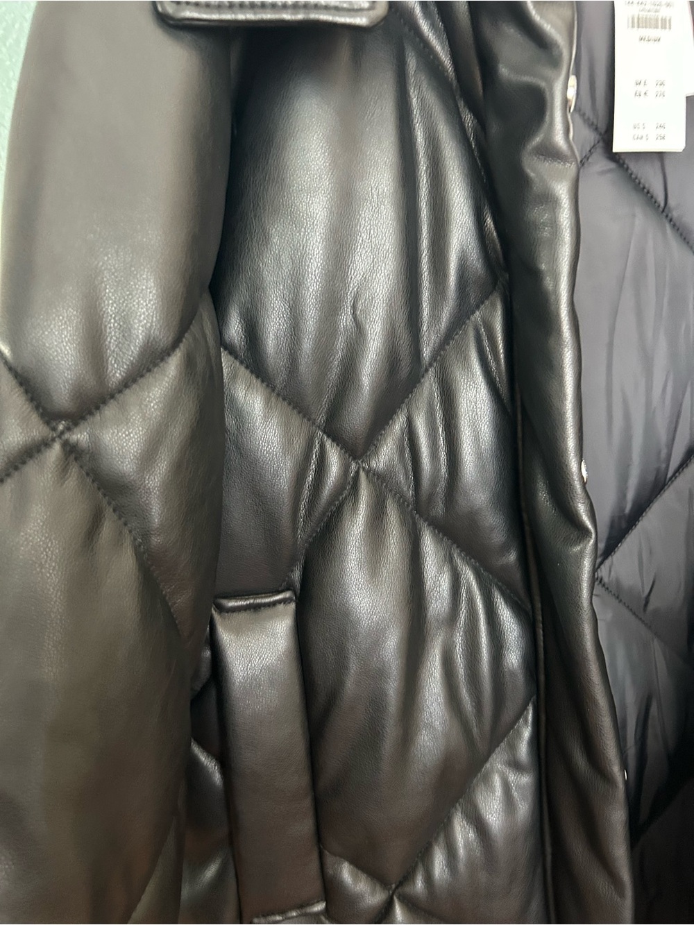 Abercrombie & Fitch Vegan Leather Long Puffer wind water resistant Coat. - Picture 2 of 9